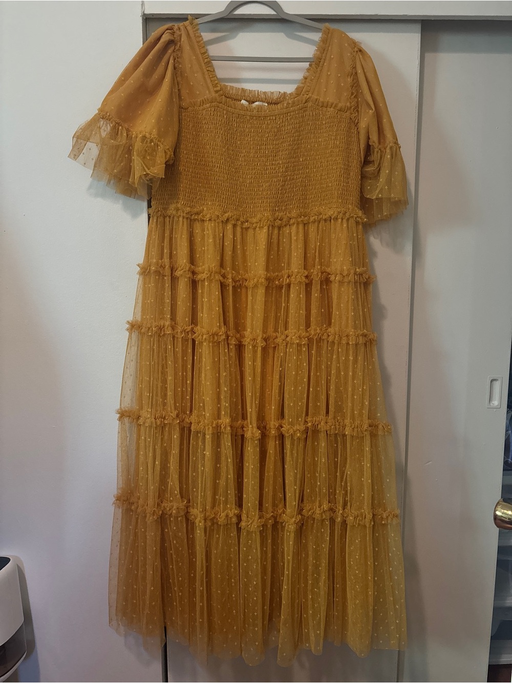 Ruffle mustard yellow Jessakae dress 2X - Picture 1 of 3